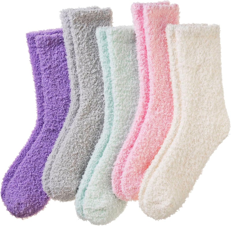 AMENLAN Store Women Fuzzy Slipper Socks Winter Microfiber Soft Cozy Plush Fluffy Socks Warm Comfy Thermal Home Sleeping Socks - Image 1